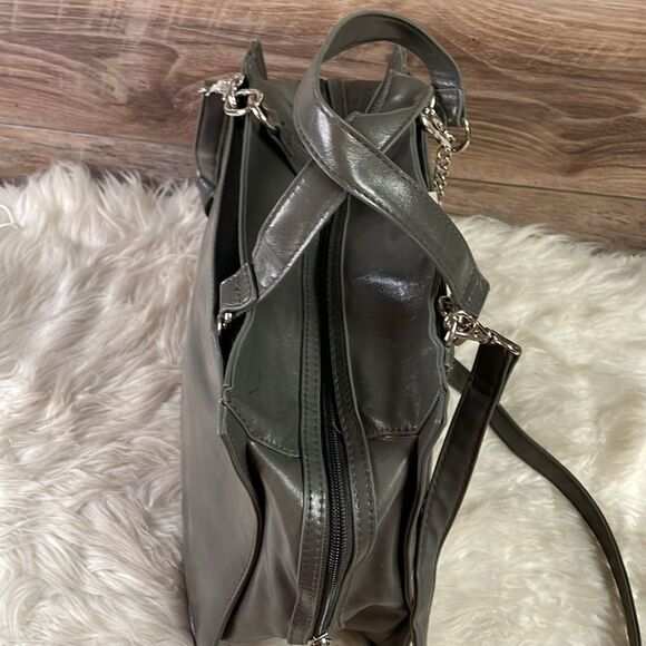 Vintage Rosetti Go Faux Leather Shoulder Handbag Purse  Dark Gray - Picture 5 of 9